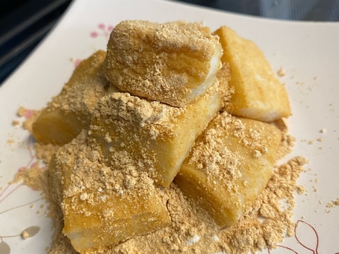 レンジで簡単❣️豆乳とオオバコの低糖質わらび餅